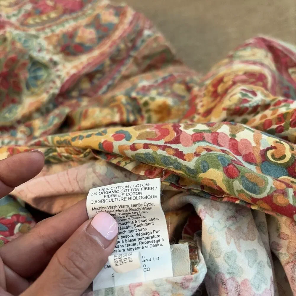 Pottery Barn Rosalie Paisley Full/Queen Duvet Cover 2013 Israel Red Orange